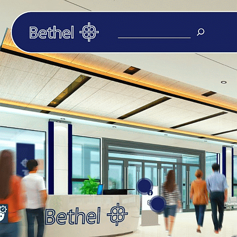 Fprum mit Tresen und dem Bethel-Logo